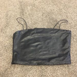 Pleather midi top